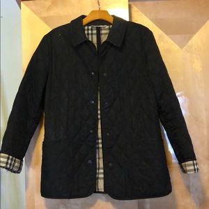 Quilted Black Burberry Coat Size XS